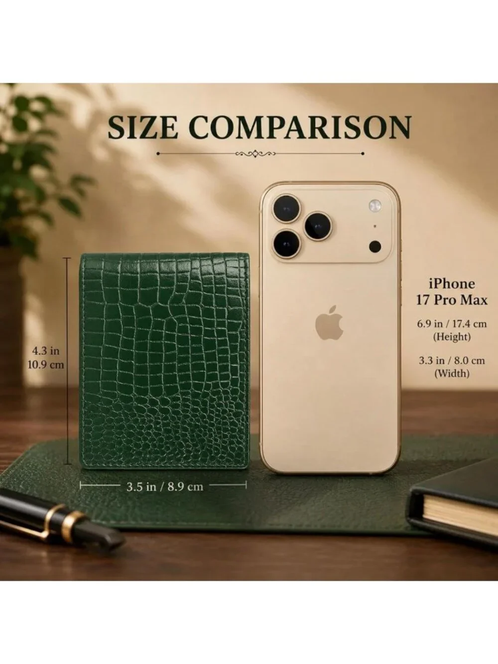 Genuine Leather RFID Blocking Bifold Wallet for Men - 9 Card Slots, Coin Pocket